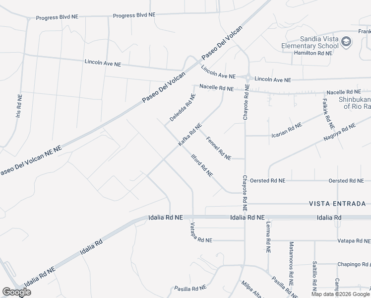 map of restaurants, bars, coffee shops, grocery stores, and more near Ilford Road Northeast in Rio Rancho