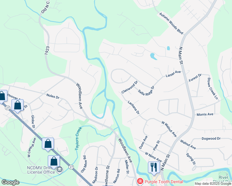 map of restaurants, bars, coffee shops, grocery stores, and more near 157 Lantana Drive in Mount Holly