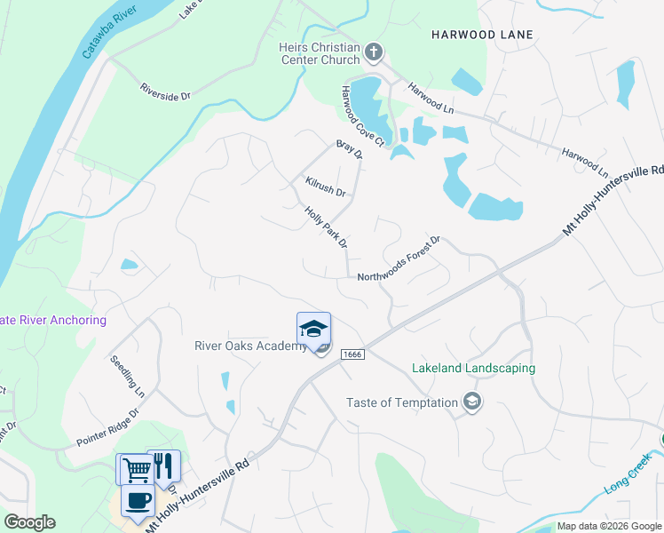 map of restaurants, bars, coffee shops, grocery stores, and more near 1111 Balcorn Place in Charlotte
