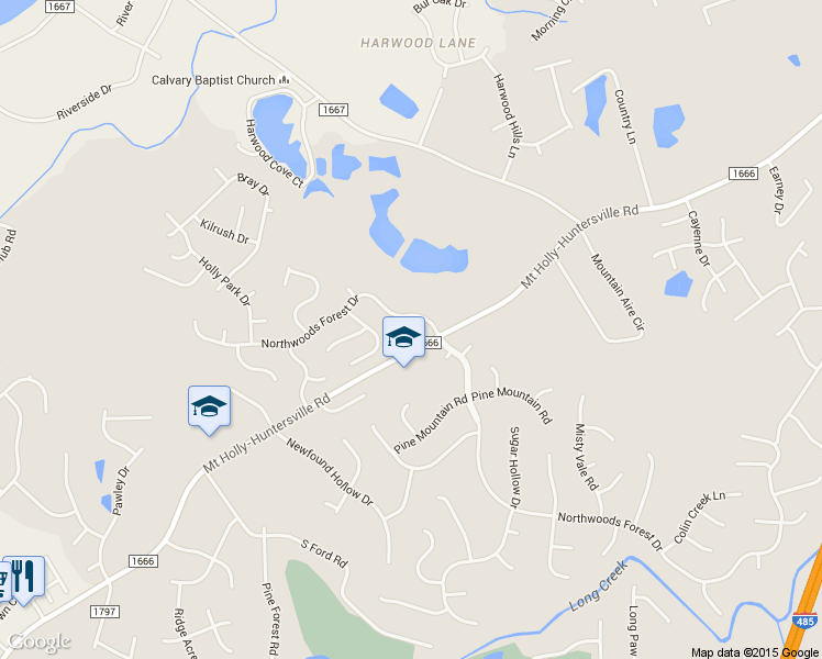 map of restaurants, bars, coffee shops, grocery stores, and more near 1607 Elk Creek Court in Charlotte