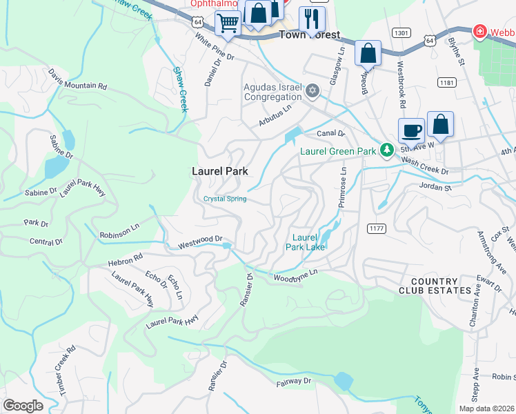map of restaurants, bars, coffee shops, grocery stores, and more near 150 Rork Drive in Hendersonville