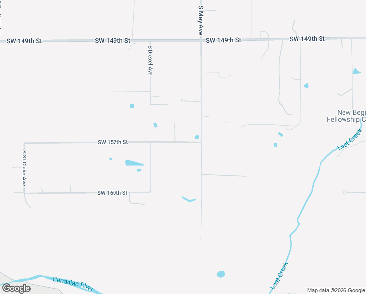 map of restaurants, bars, coffee shops, grocery stores, and more near 2924 Southwest 157th Street in Oklahoma City