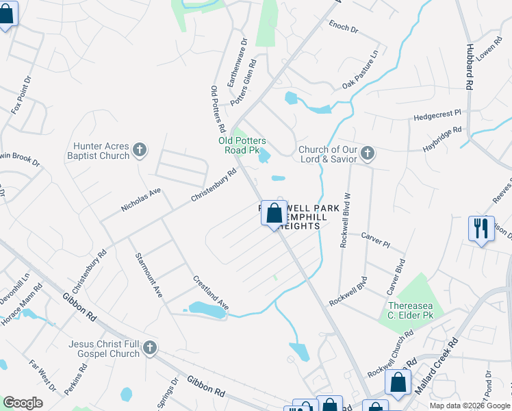 map of restaurants, bars, coffee shops, grocery stores, and more near 4113 West Sugar Creek Road in Charlotte