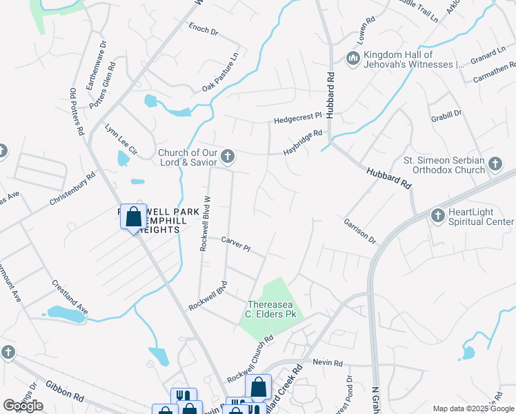 map of restaurants, bars, coffee shops, grocery stores, and more near 5318 Dewmorn Place in Charlotte