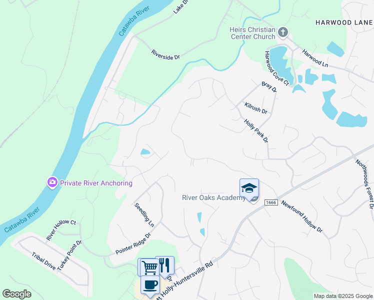 map of restaurants, bars, coffee shops, grocery stores, and more near 819 Newfound Hollow Drive in Charlotte