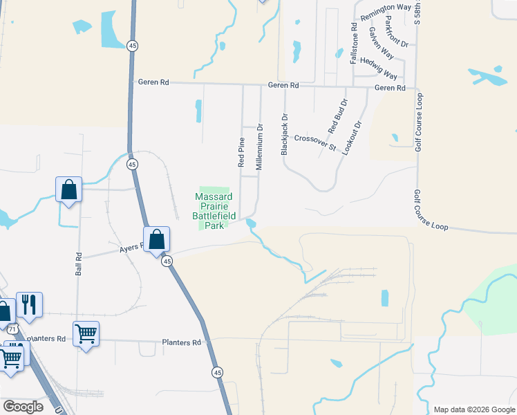 map of restaurants, bars, coffee shops, grocery stores, and more near 4908 Morgans Way in Fort Smith