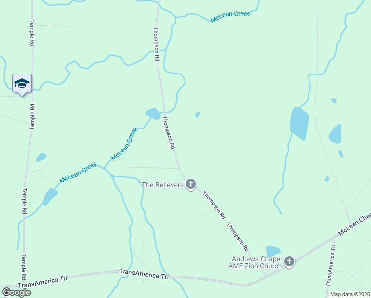 map of restaurants, bars, coffee shops, grocery stores, and more near Thompson Road in Bunnlevel