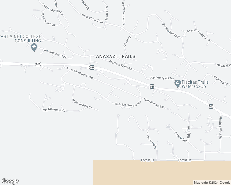 map of restaurants, bars, coffee shops, grocery stores, and more near 44 Vista Montana Loop in Placitas