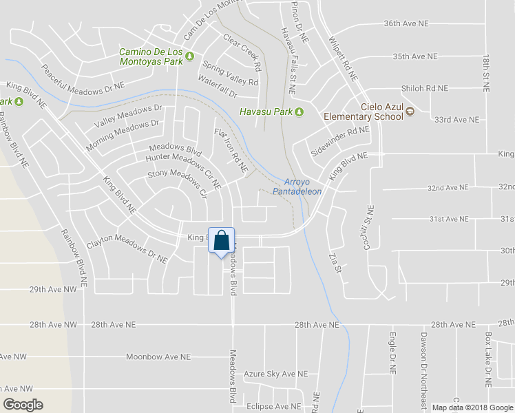 map of restaurants, bars, coffee shops, grocery stores, and more near High Plains Road in Rio Rancho