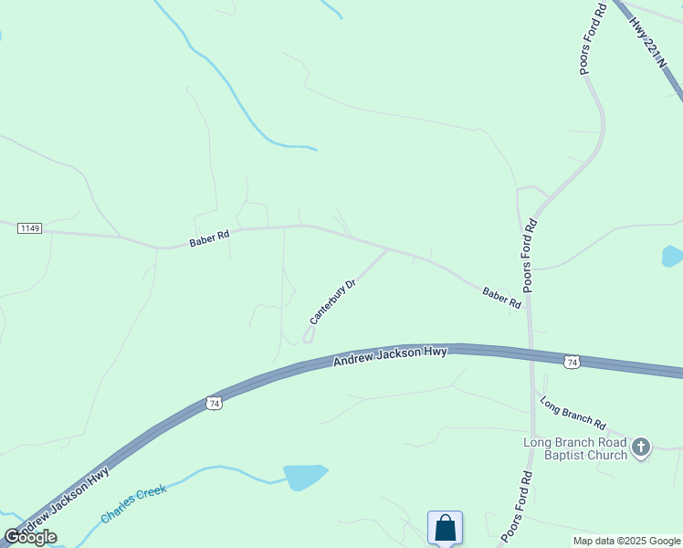 map of restaurants, bars, coffee shops, grocery stores, and more near 178 Canterbury Drive in Rutherfordton