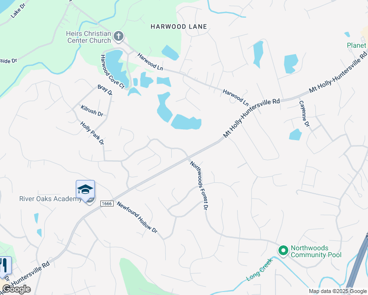 map of restaurants, bars, coffee shops, grocery stores, and more near 11116 Northwoods Forest Drive in Charlotte