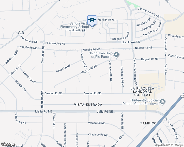 map of restaurants, bars, coffee shops, grocery stores, and more near 3226 Falkirk Court Northeast in Rio Rancho