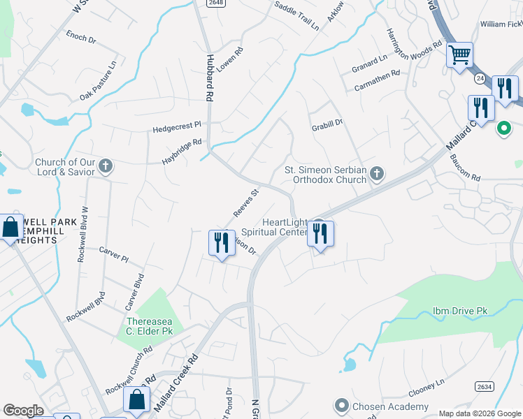 map of restaurants, bars, coffee shops, grocery stores, and more near in Charlotte