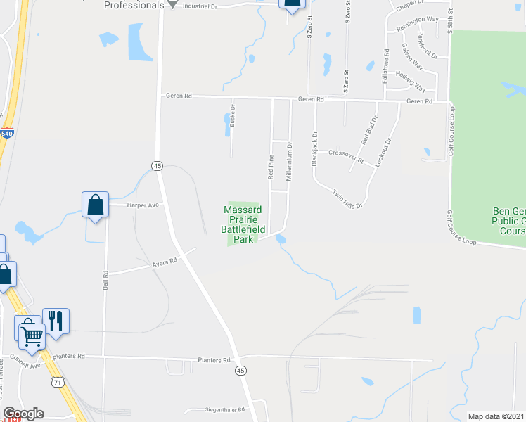 map of restaurants, bars, coffee shops, grocery stores, and more near 7500 Red Pine Drive in Fort Smith