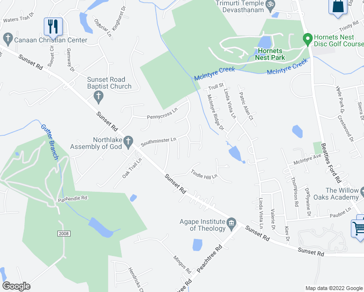 map of restaurants, bars, coffee shops, grocery stores, and more near in Charlotte