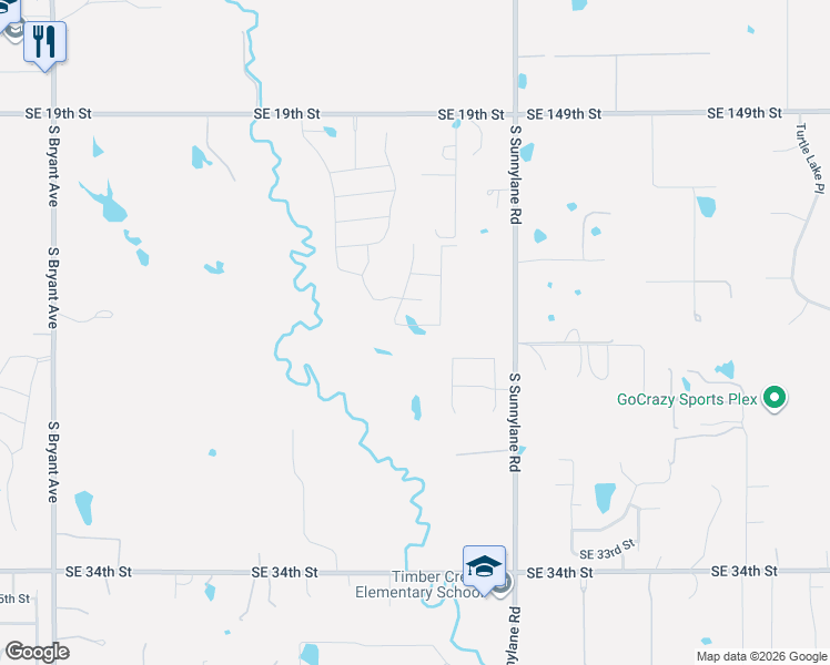 map of restaurants, bars, coffee shops, grocery stores, and more near 2901 Southeast 26th Street in Moore