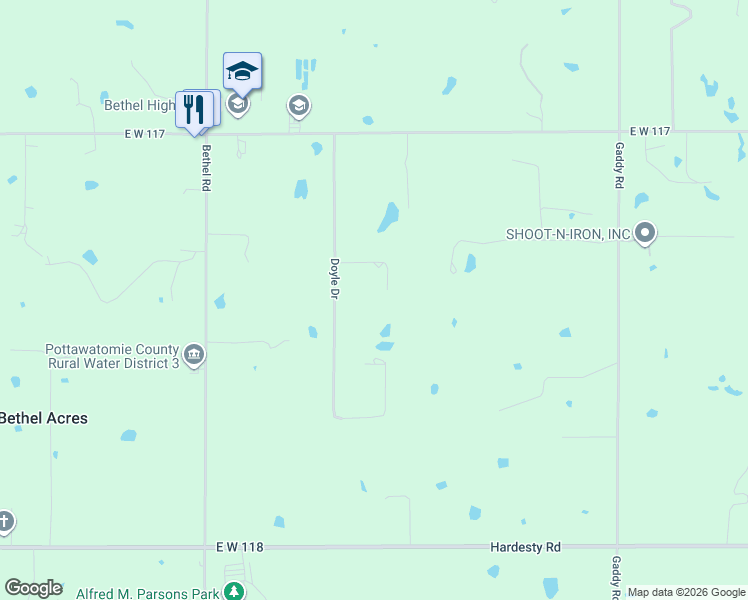 map of restaurants, bars, coffee shops, grocery stores, and more near 26 Orville Road in Bethel Acres