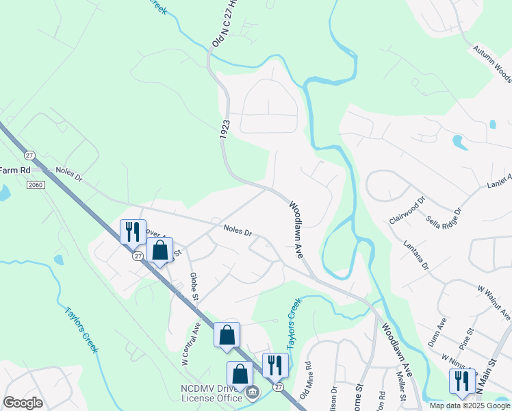 map of restaurants, bars, coffee shops, grocery stores, and more near 336 Craig Street in Mount Holly