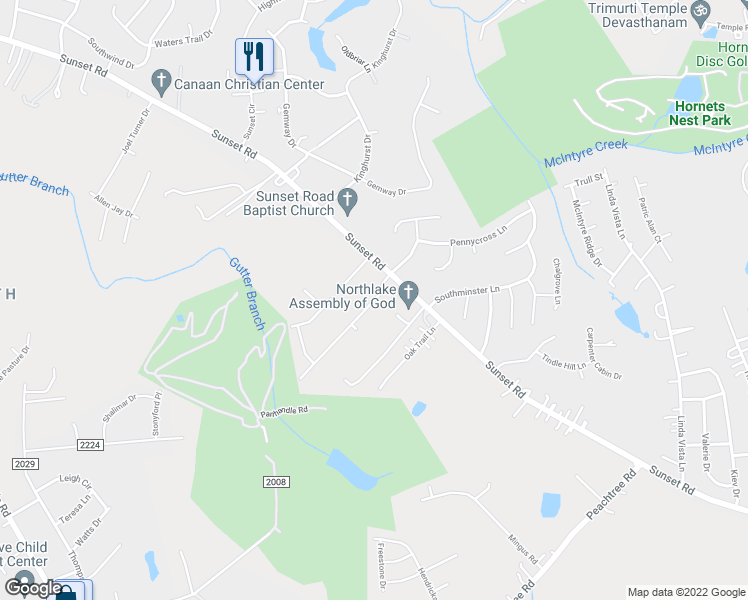 map of restaurants, bars, coffee shops, grocery stores, and more near 6004 Brookfield Pointe Drive in Charlotte