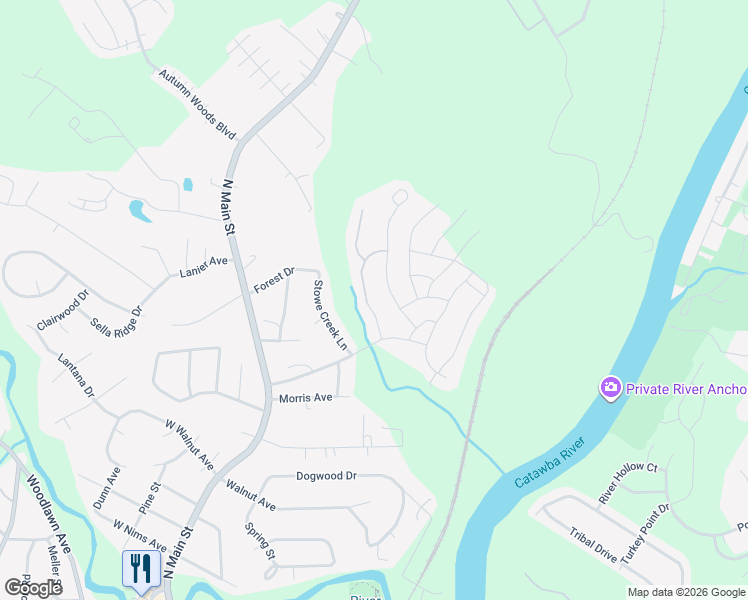 map of restaurants, bars, coffee shops, grocery stores, and more near 116 Moores Branch Road in Mount Holly