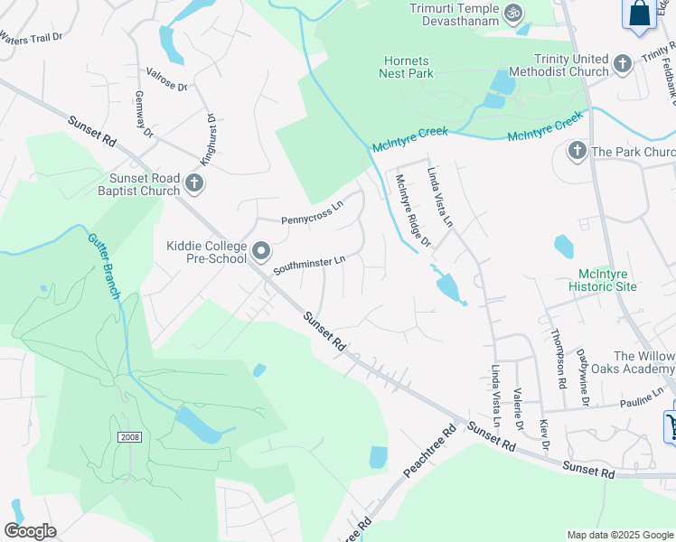 map of restaurants, bars, coffee shops, grocery stores, and more near 2708 Stowmarket Place in Charlotte