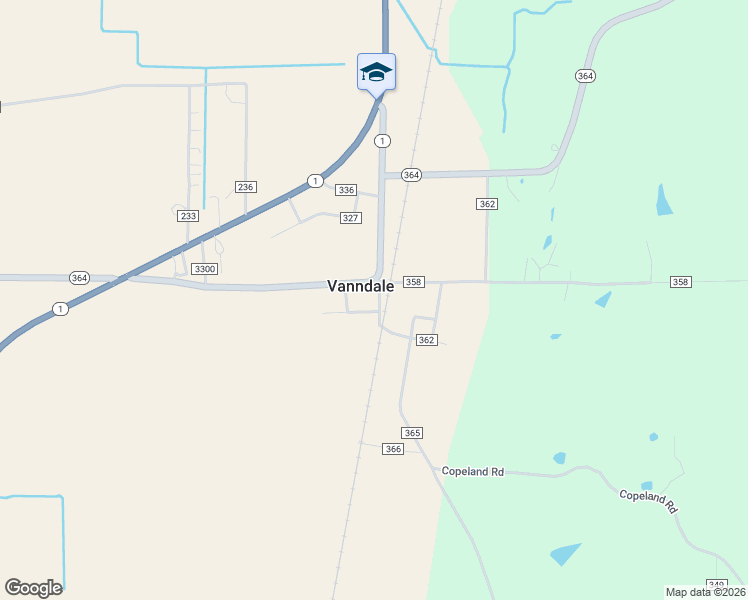 map of restaurants, bars, coffee shops, grocery stores, and more near in Vanndale