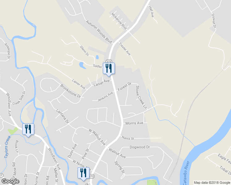 map of restaurants, bars, coffee shops, grocery stores, and more near 1115 North Main Street in Mount Holly
