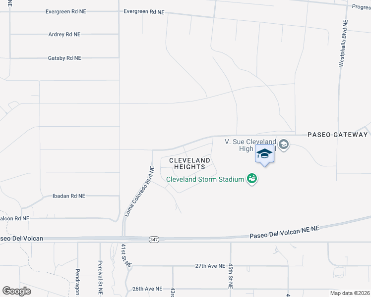 map of restaurants, bars, coffee shops, grocery stores, and more near 4541 Skyline Loop Northeast in Rio Rancho