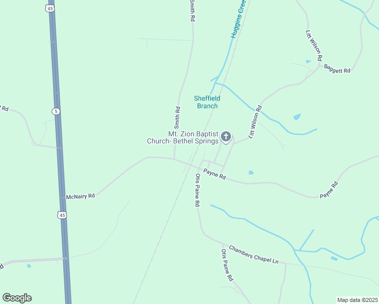 map of restaurants, bars, coffee shops, grocery stores, and more near 52 Railroad Ln N in Bethel Springs