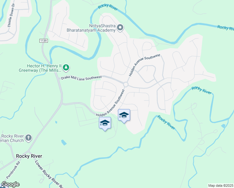 map of restaurants, bars, coffee shops, grocery stores, and more near 1556 Scarbrough Circle Southwest in Concord
