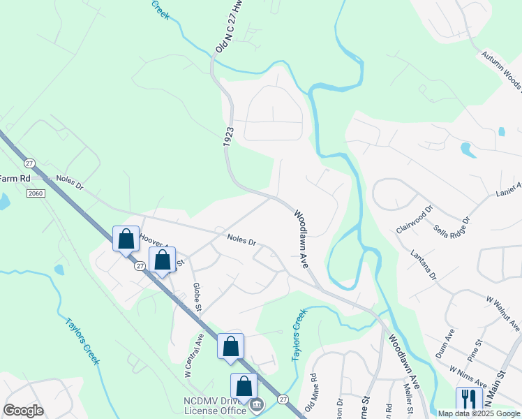 map of restaurants, bars, coffee shops, grocery stores, and more near 336 Craig Street in Mount Holly