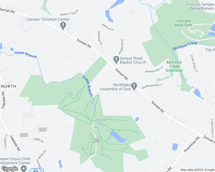 map of restaurants, bars, coffee shops, grocery stores, and more near 2427 Sunset Oaks Drive in Charlotte
