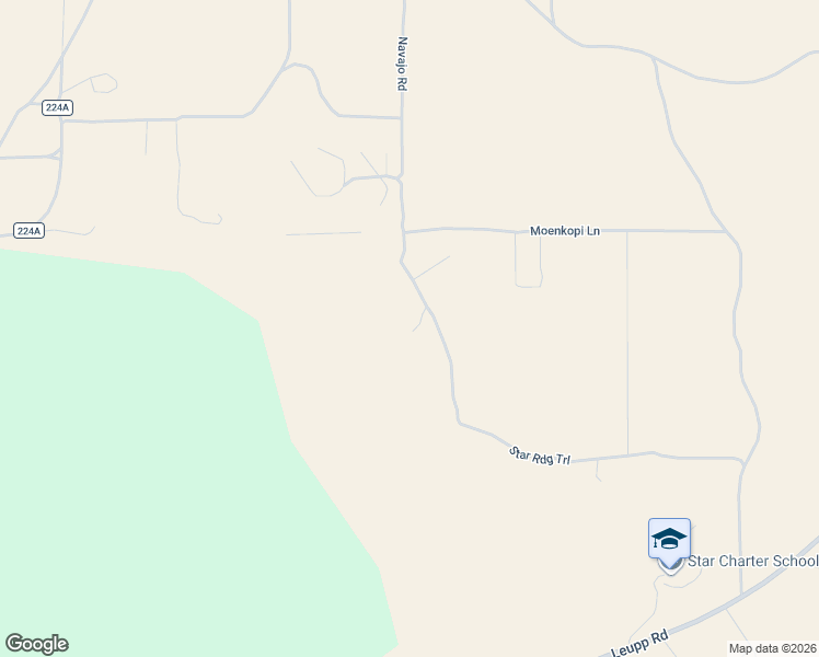 map of restaurants, bars, coffee shops, grocery stores, and more near 15641 Leupp Road in Flagstaff