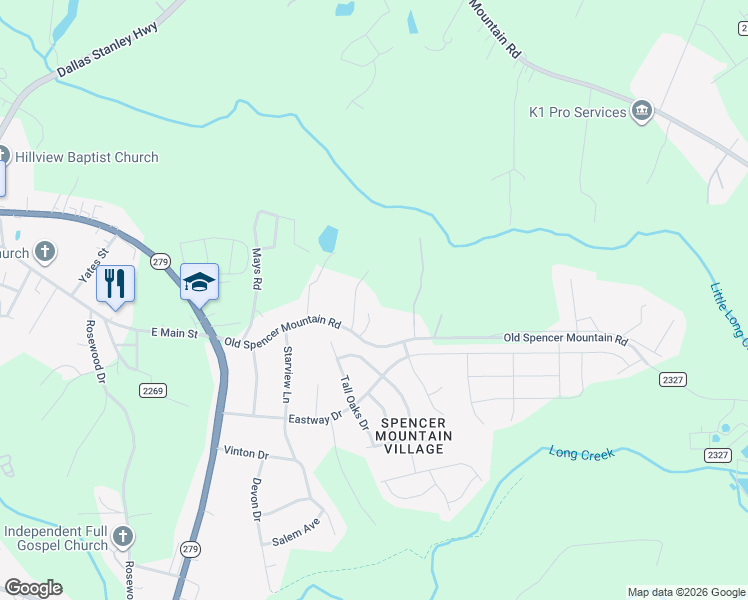 map of restaurants, bars, coffee shops, grocery stores, and more near 110B Campground Road in Dallas