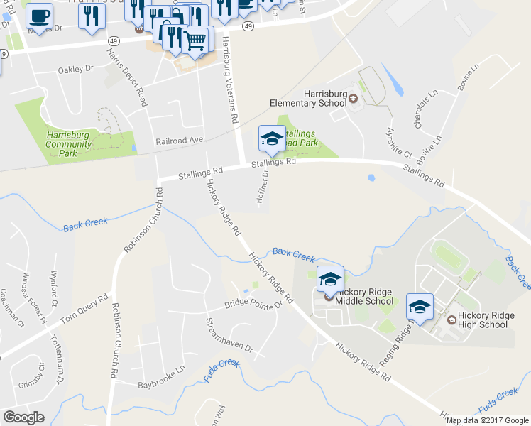 map of restaurants, bars, coffee shops, grocery stores, and more near 7399 Hoffner Drive in Harrisburg