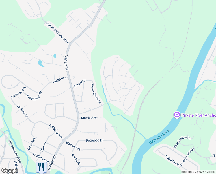 map of restaurants, bars, coffee shops, grocery stores, and more near 120 Moores Branch Road in Mount Holly