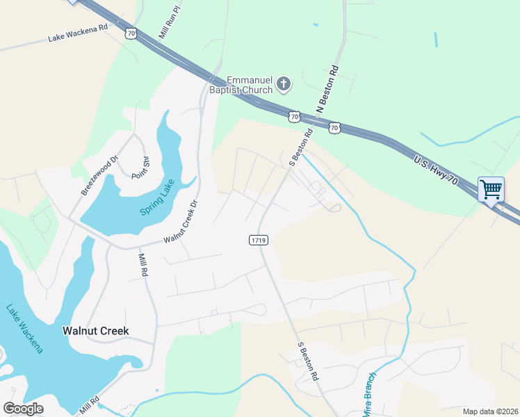 map of restaurants, bars, coffee shops, grocery stores, and more near 260-306 South Beston Road in La Grange