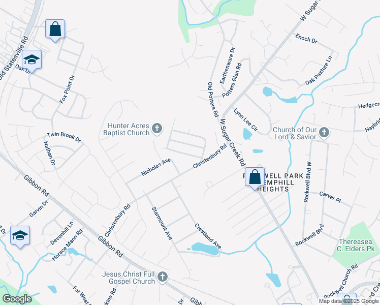 map of restaurants, bars, coffee shops, grocery stores, and more near 5236 Grays Ridge Drive in Charlotte