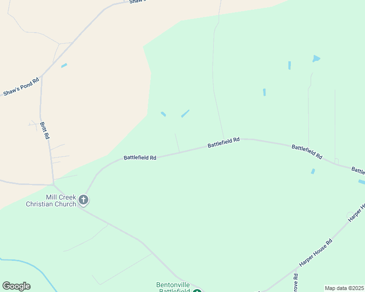 map of restaurants, bars, coffee shops, grocery stores, and more near 920 Battlefield Road in Four Oaks