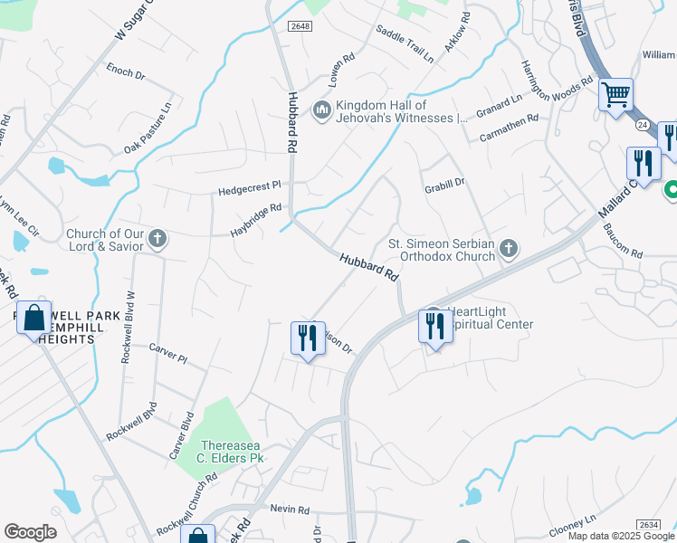 map of restaurants, bars, coffee shops, grocery stores, and more near in Charlotte