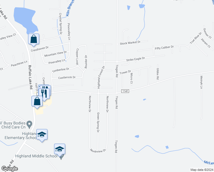 map of restaurants, bars, coffee shops, grocery stores, and more near 61 Camden Court East in Sanford