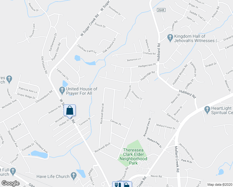 map of restaurants, bars, coffee shops, grocery stores, and more near in Charlotte