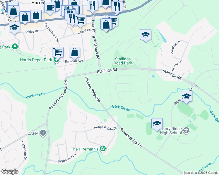 map of restaurants, bars, coffee shops, grocery stores, and more near 7399 Hoffner Drive in Harrisburg