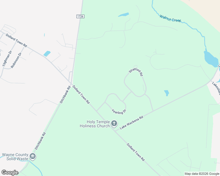 map of restaurants, bars, coffee shops, grocery stores, and more near 306 Yearling Drive in Goldsboro