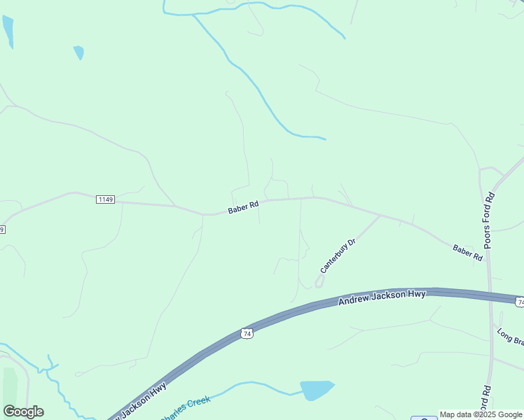 map of restaurants, bars, coffee shops, grocery stores, and more near 541 Baber Road in Rutherfordton