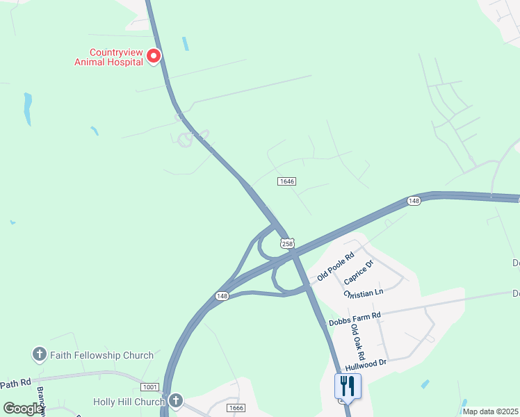 map of restaurants, bars, coffee shops, grocery stores, and more near 2844 U.S. 258 in Kinston