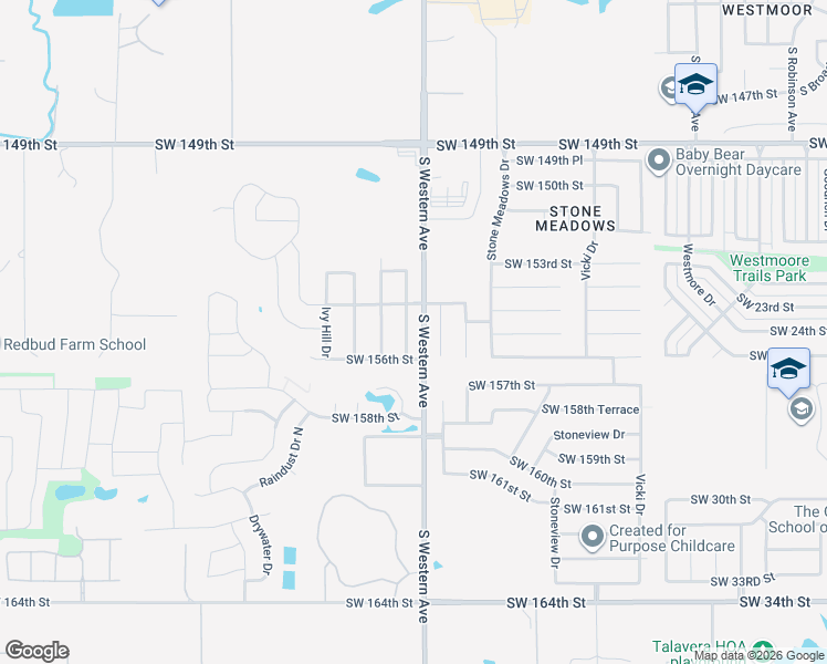 map of restaurants, bars, coffee shops, grocery stores, and more near 15600 Acacia Road in Oklahoma City