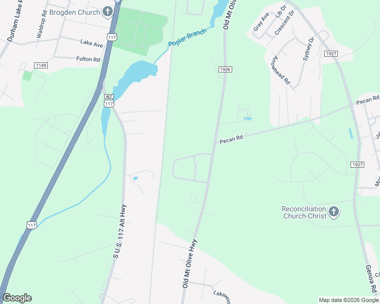 map of restaurants, bars, coffee shops, grocery stores, and more near 106 Southern Plaza Drive in Dudley