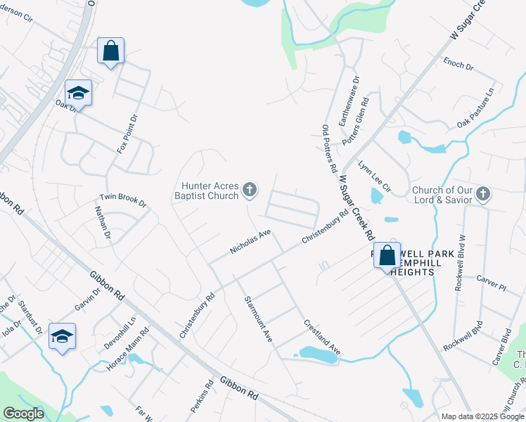 map of restaurants, bars, coffee shops, grocery stores, and more near 4520 Heman Drive in Charlotte