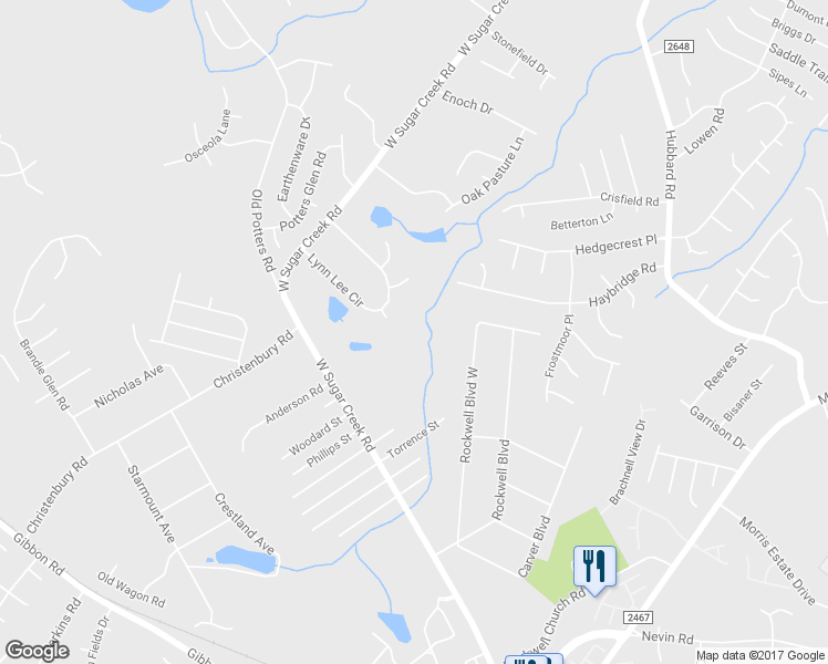 map of restaurants, bars, coffee shops, grocery stores, and more near 5511 Lee Marie Lane in Charlotte